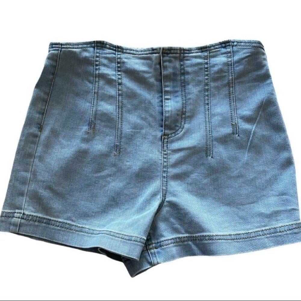 Madden Girl Womens High Rise Denim Shorts Blue Size 28